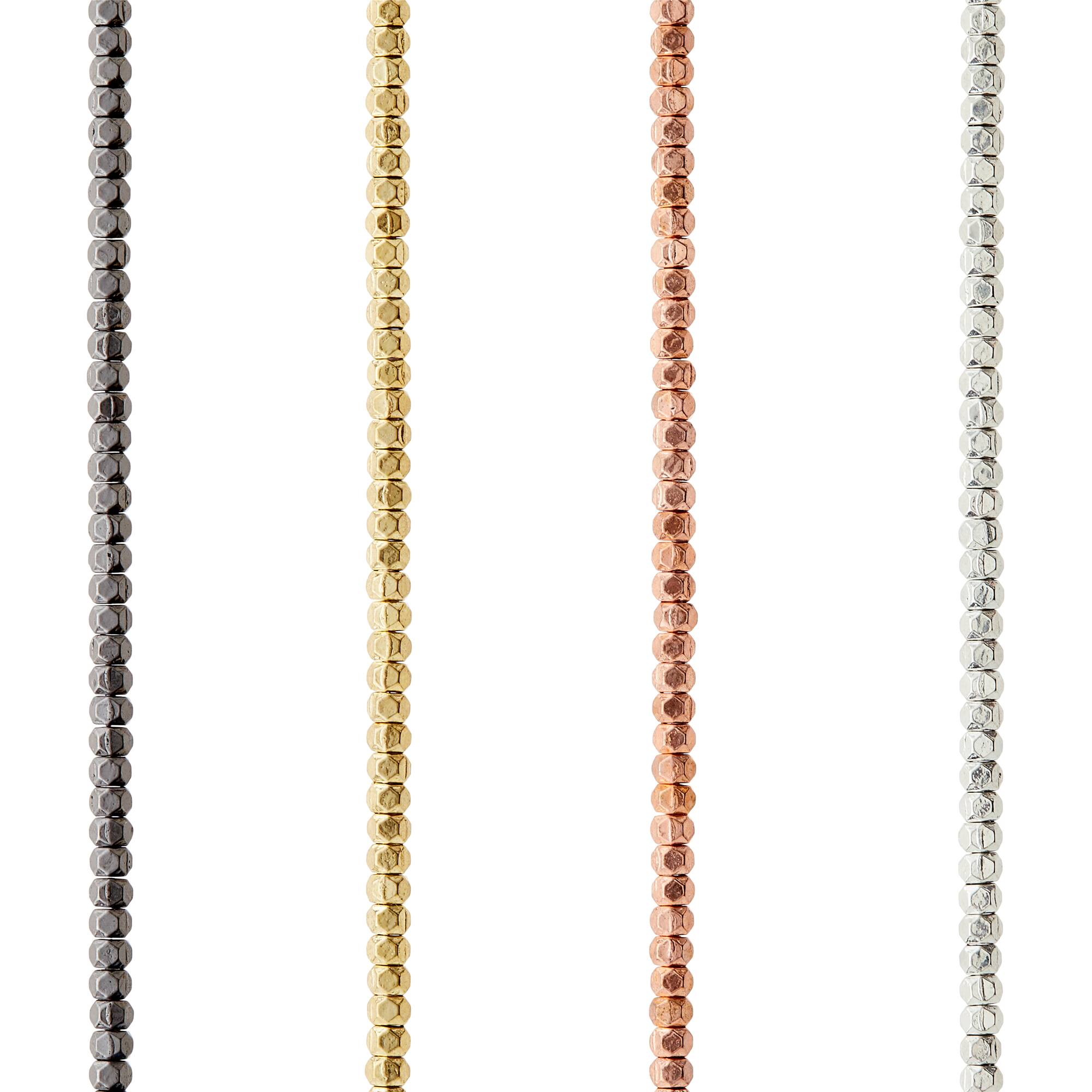 Metal Faceted Rondel Beads by Bead Landing®, 3mm